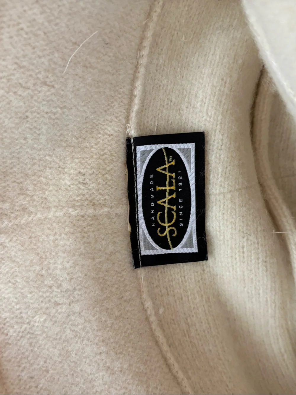 Vintage Scala Wool Cloche Hat in Cream